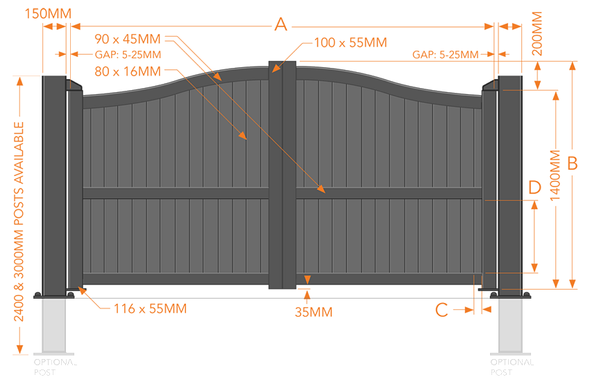 RMG 004DG Aluminium Driveway Gate